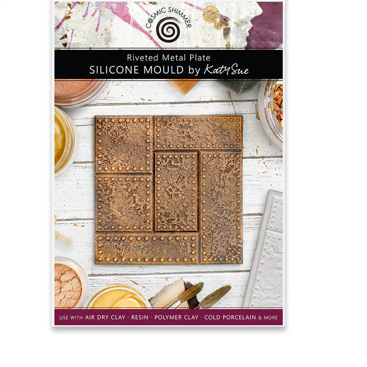 Katy Sue Designs Cosmic Shimmer Riveted Metal Plate Silicone Mould