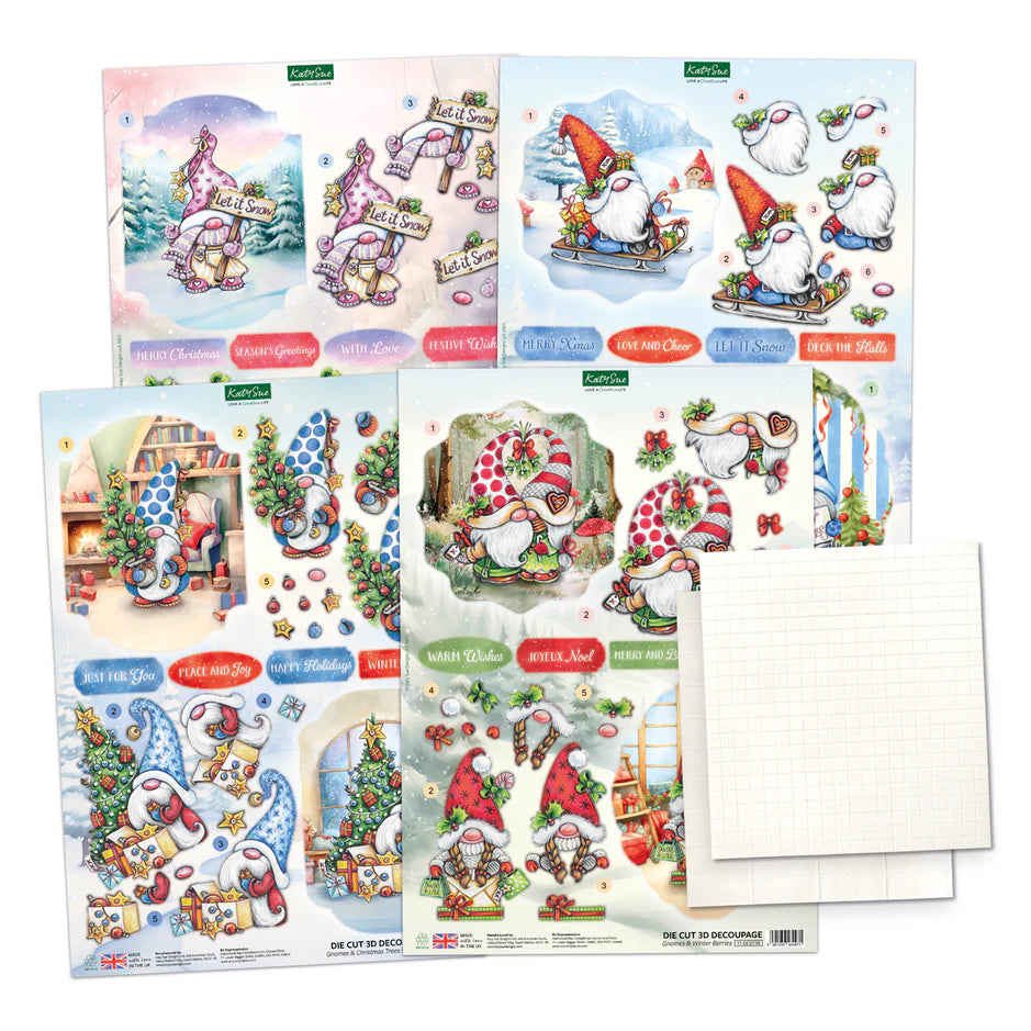 Katy Sue Designs Cosy Christmas Gnomes Card Making Kit