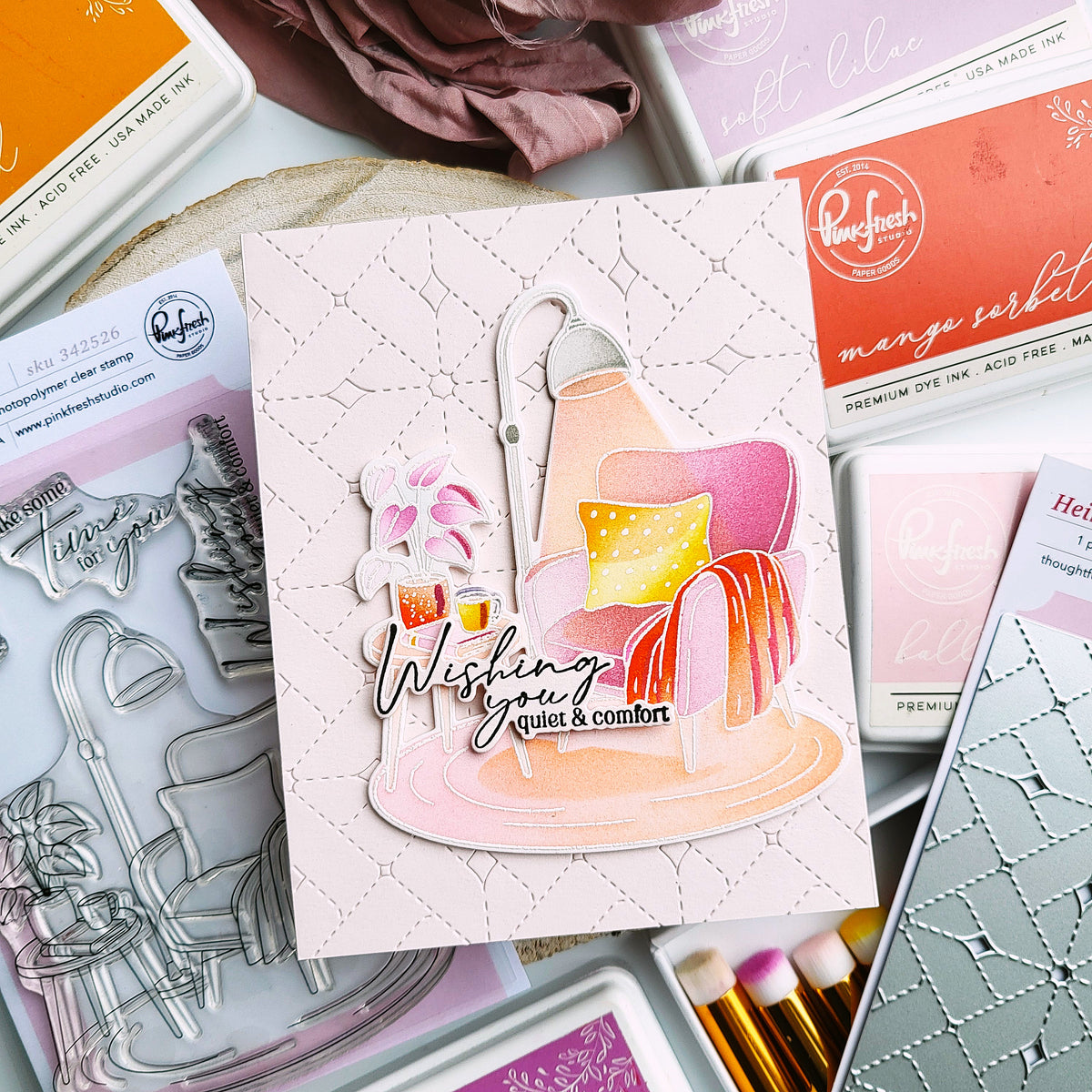 Pinkfresh Studio Cozy Corner Stamp, Die & Stencil Bundle