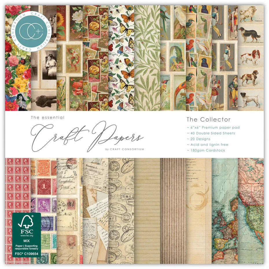 Craft Consortium The Collector 6x6 Inch Premium Paper Pad (CCEPAD038B)