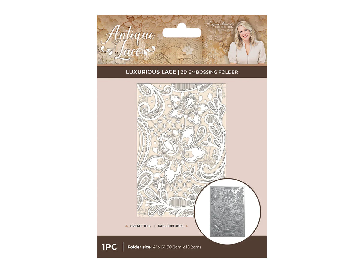 Crafter’s Companion Antique Lace 3D Embossing Folder (SS-AL-3D-EF4-LUXLA)