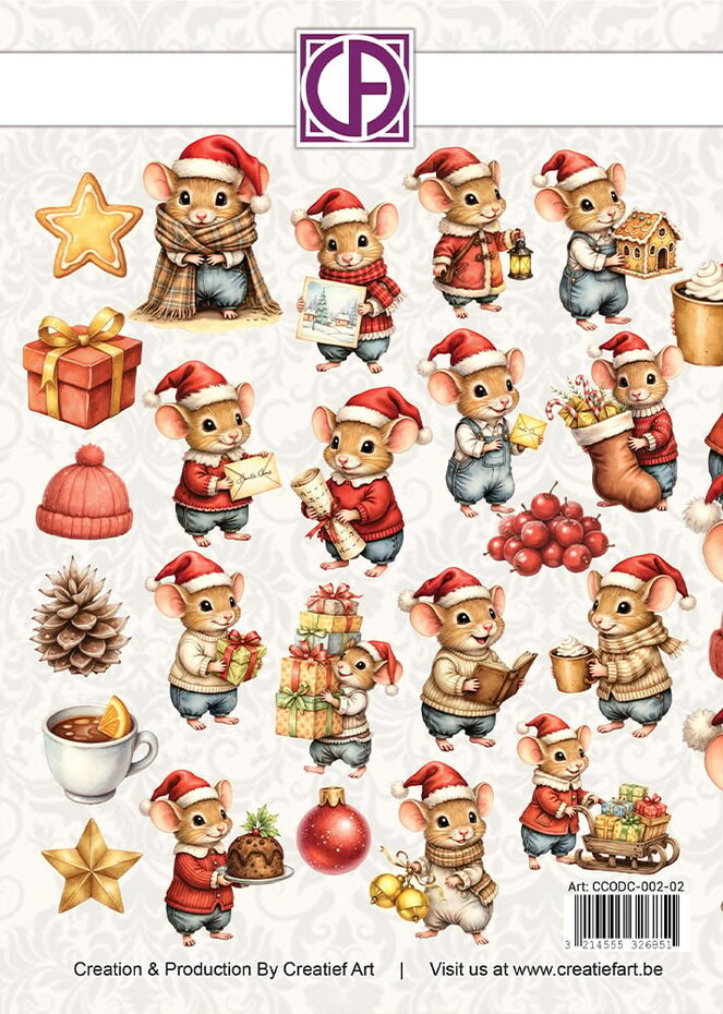 Creatief Art Sweet Little Mice Christmas Die-Cuts Creative CutOuts (23pcs) (CCODC-002-02)
