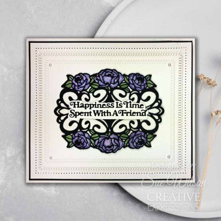 Creative Expressions Sue Wilson Mini Shadowed Sentiments Happiness Is Time Spent With A Friend Craft