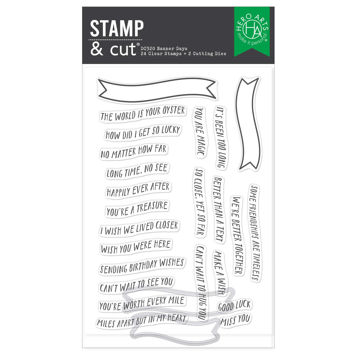 Hero Arts Banner Days Stamp & Cut Set from the Summer by The Shore Collection