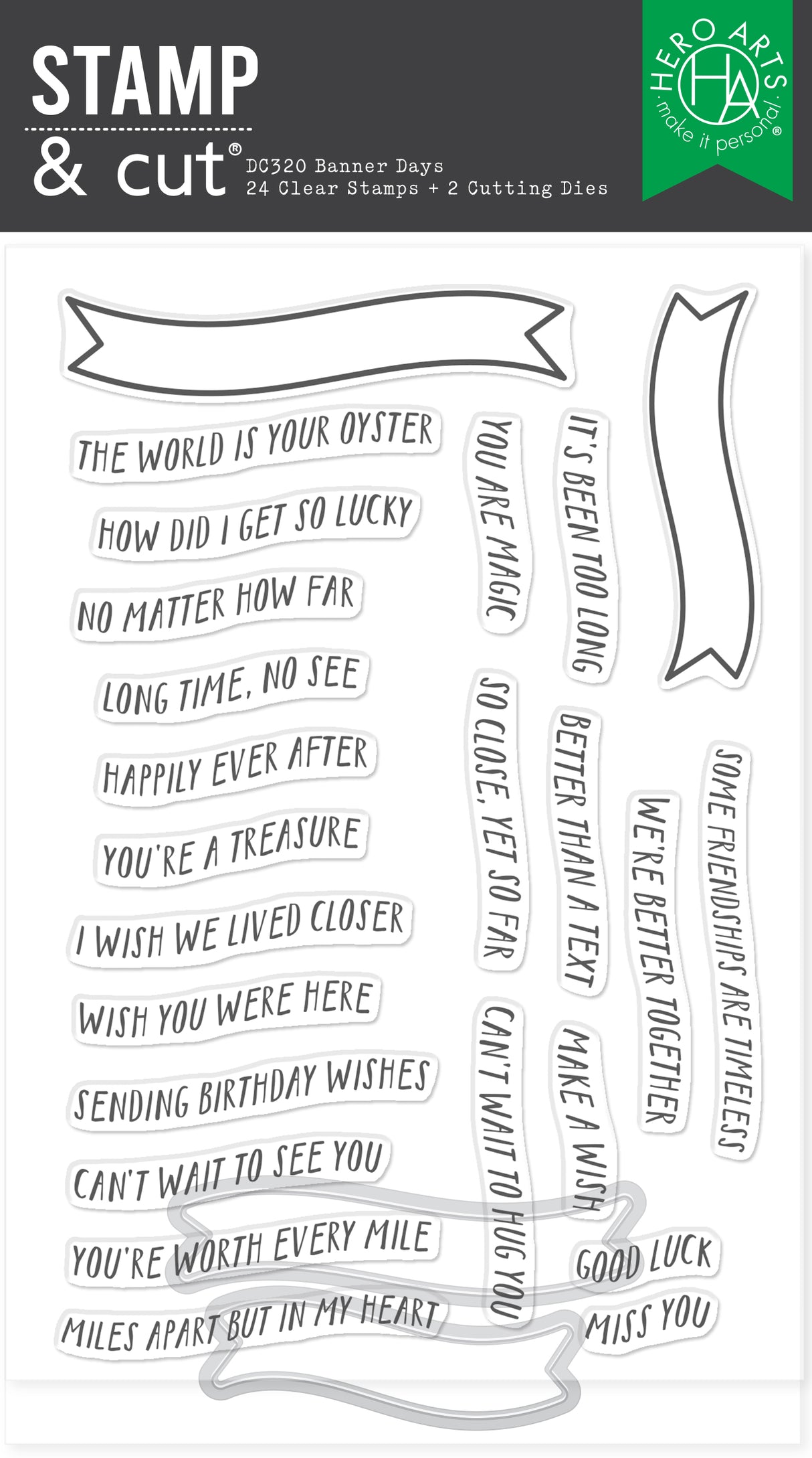 Hero Arts Banner Days Stamp & Cut Set from the Summer by The Shore Collection