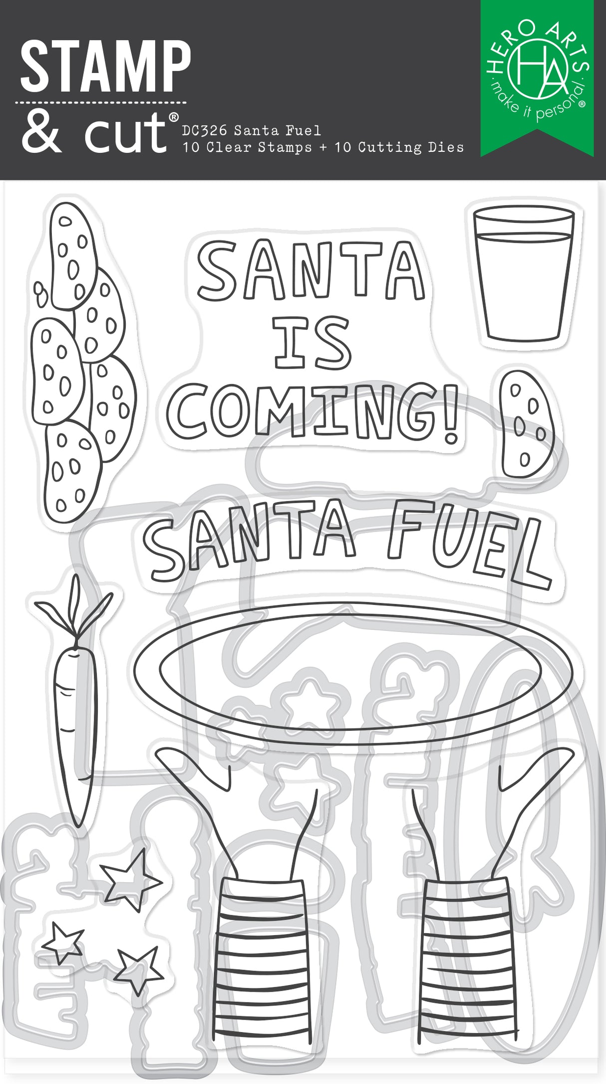 Hero Arts Santa Fuel Stamp & Cut Set from the Yule Fuel Collection