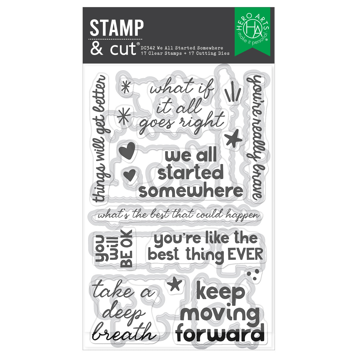 Hero Arts We All Started Somewhere Stamp & Cut Set