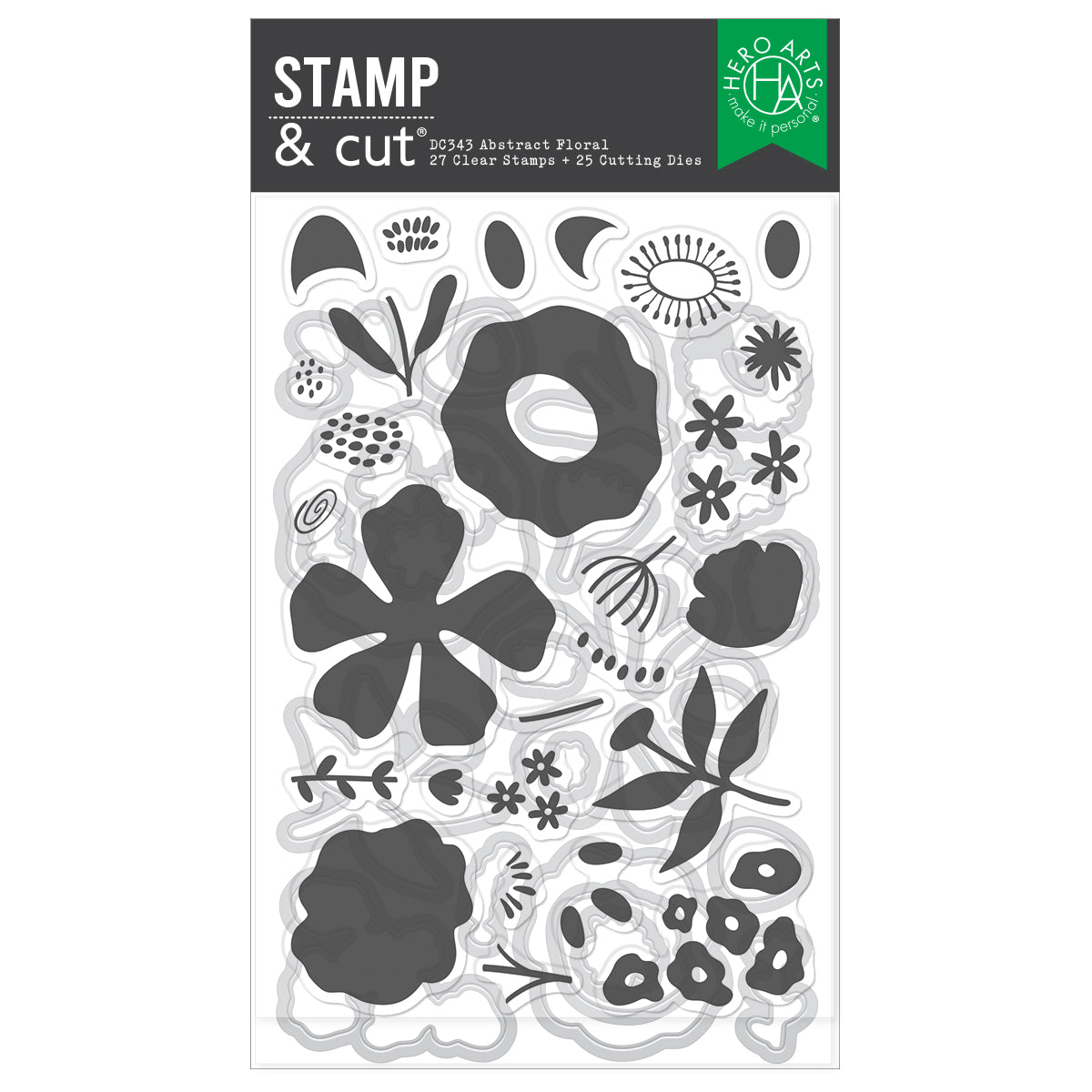 Hero Arts Abstract Floral Stamp & Cut