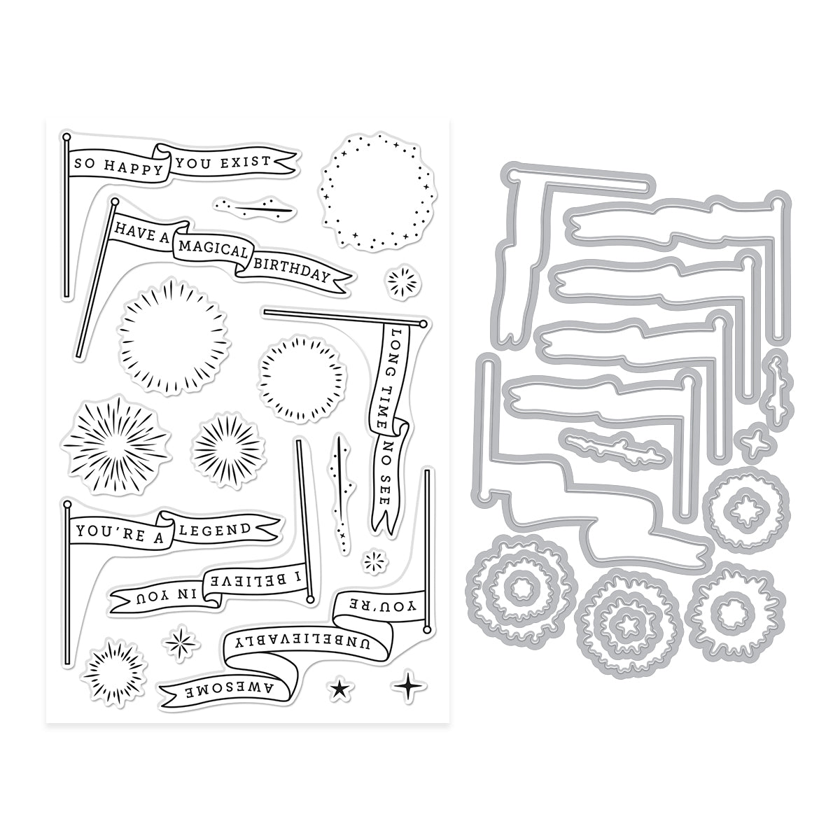 Hero Arts Unbelievably Awesome Banners Stamp & Cut