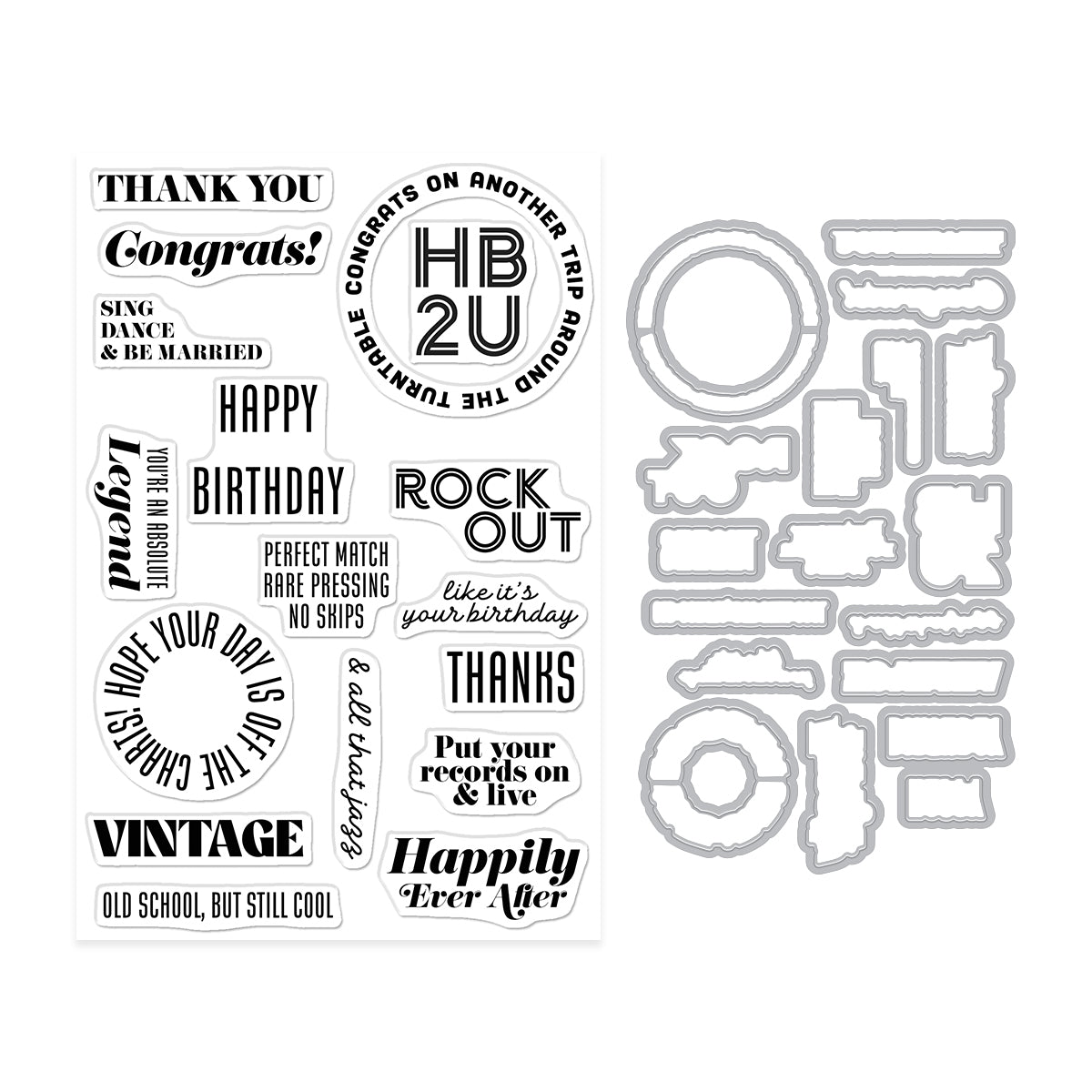 Hero Arts Vintage Vinyl Stamp & Cut