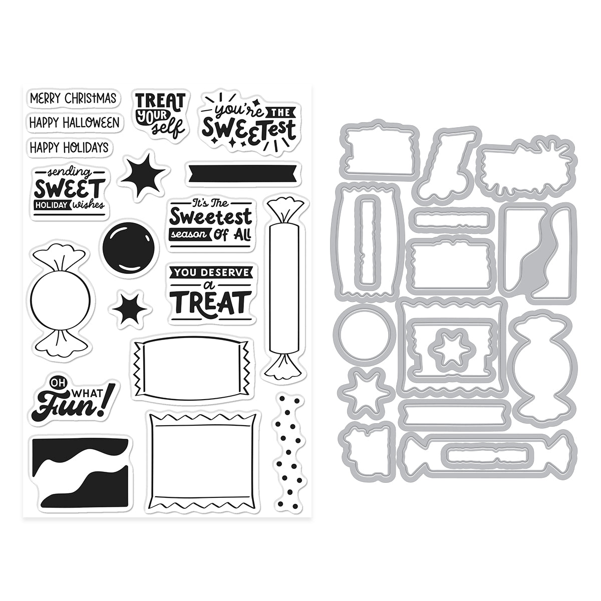 Hero Arts Candy Wrappers Stamp & Cut by Carly Tee