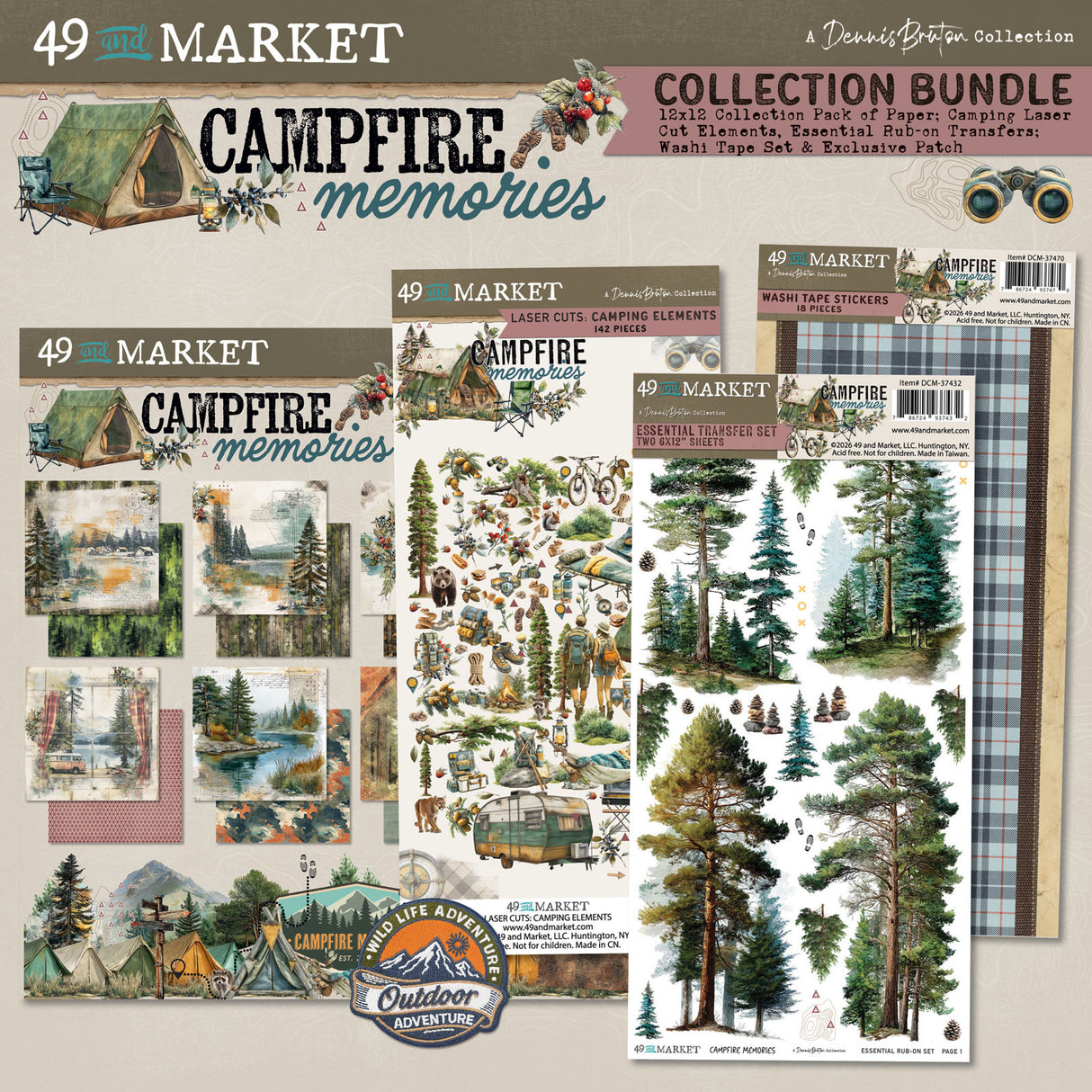49 and Market Campfire Memories Bundle Collection with Patch - DCM-37265
