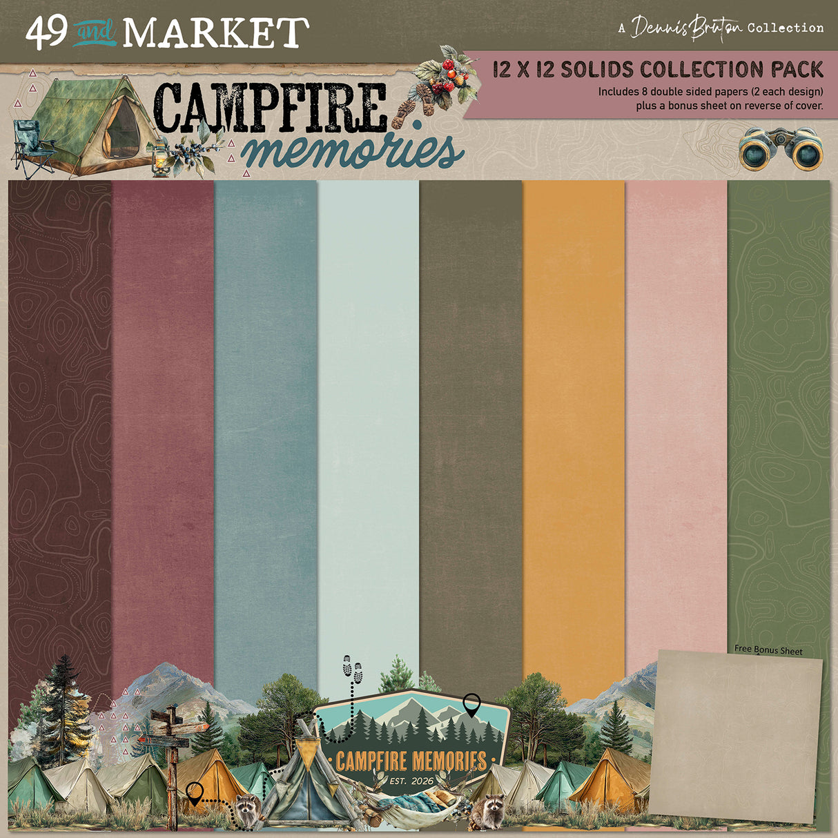 49 and Market Campfire Memories 12x12 Solids Collection - DCM-37289