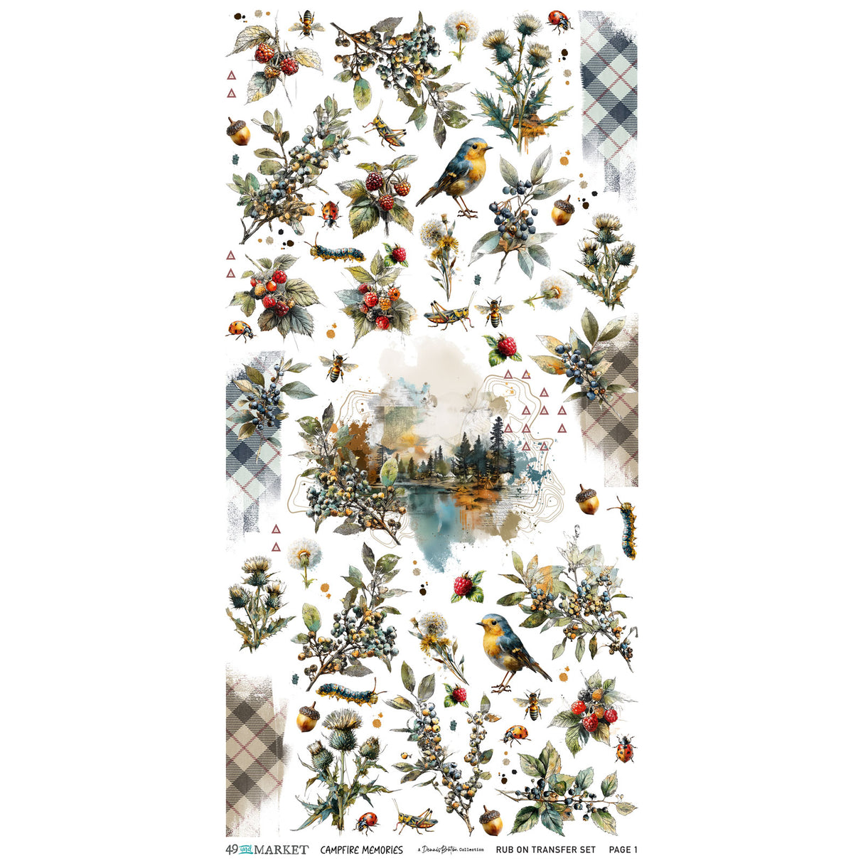 49 and Market Campfire Memories 6x12 Blendable Rub-Ons - DCM-37425