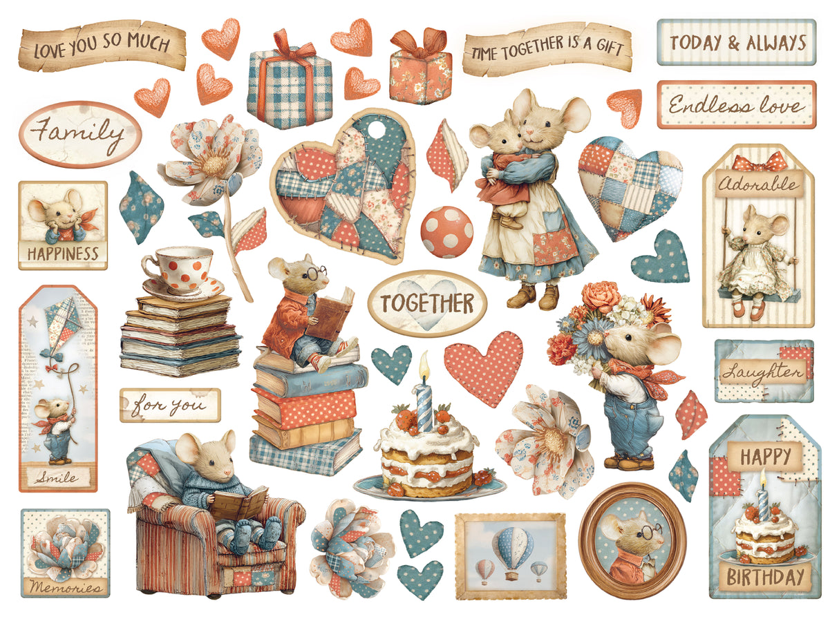 Stamperia Family Die Cuts Assorted (44pcs) (DFLDC124)