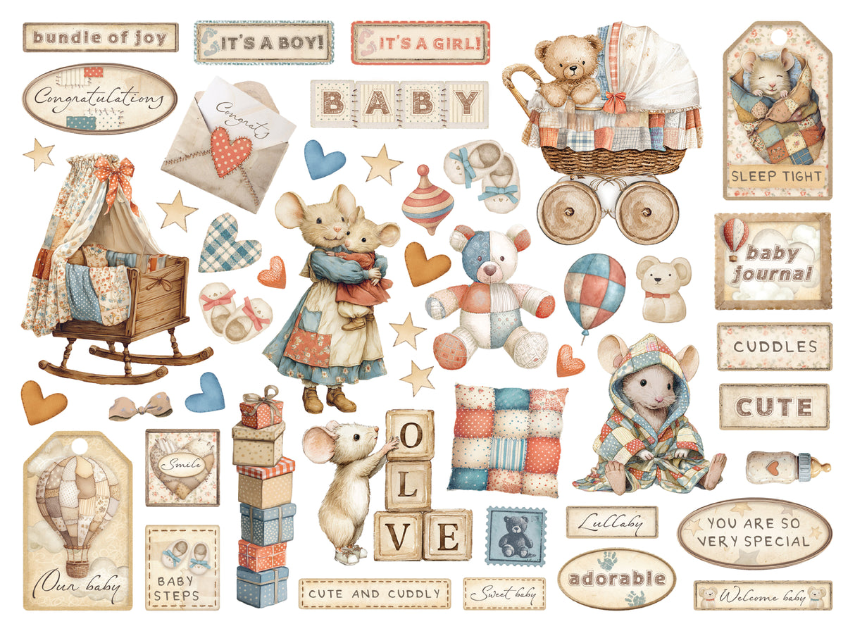 Stamperia Baby Die Cuts Assorted (47pcs) (DFLDC125)