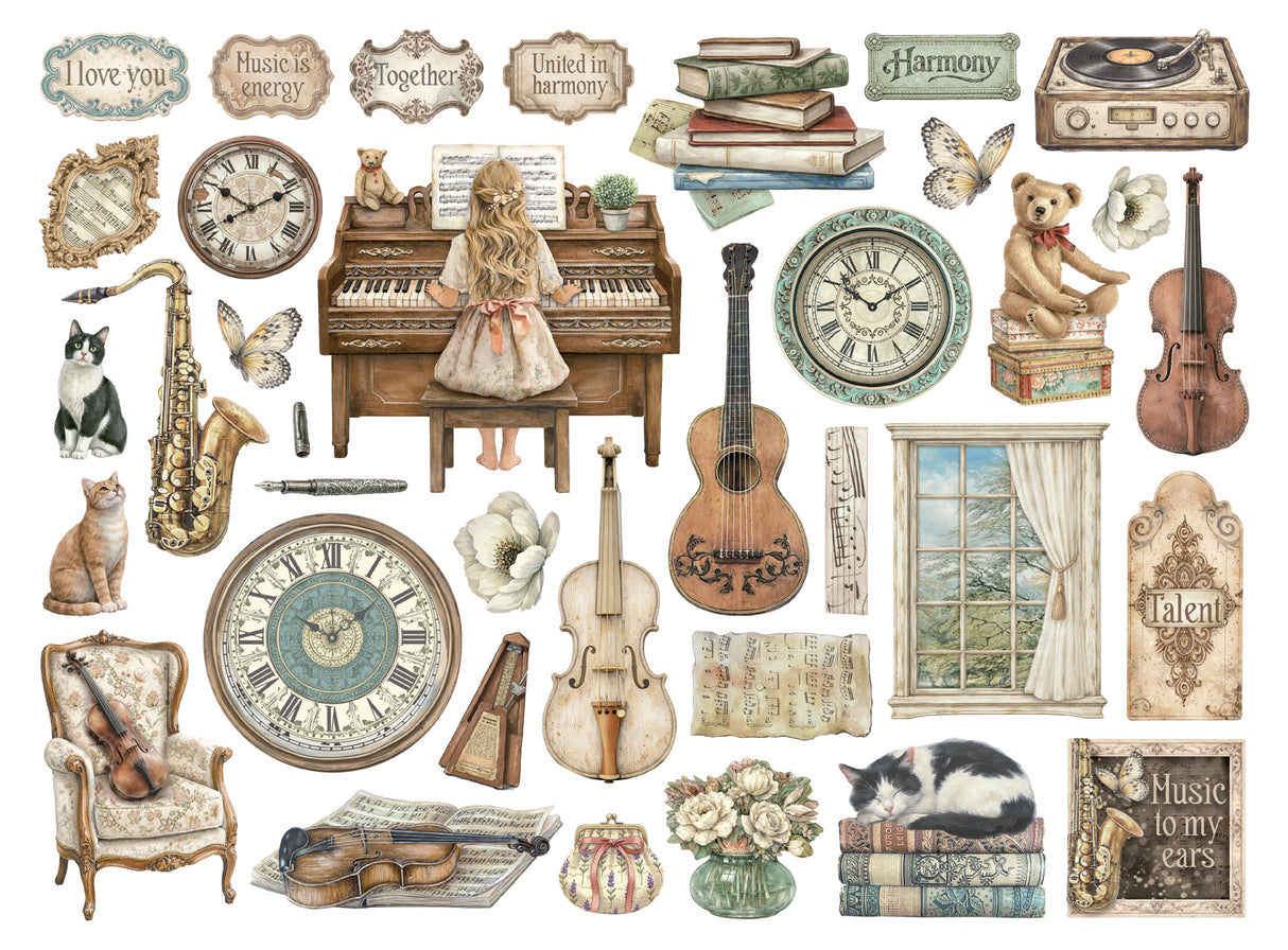 Stamperia Symphony Die Cuts Assorted by Sara Alcobendas (DFLDC136)
