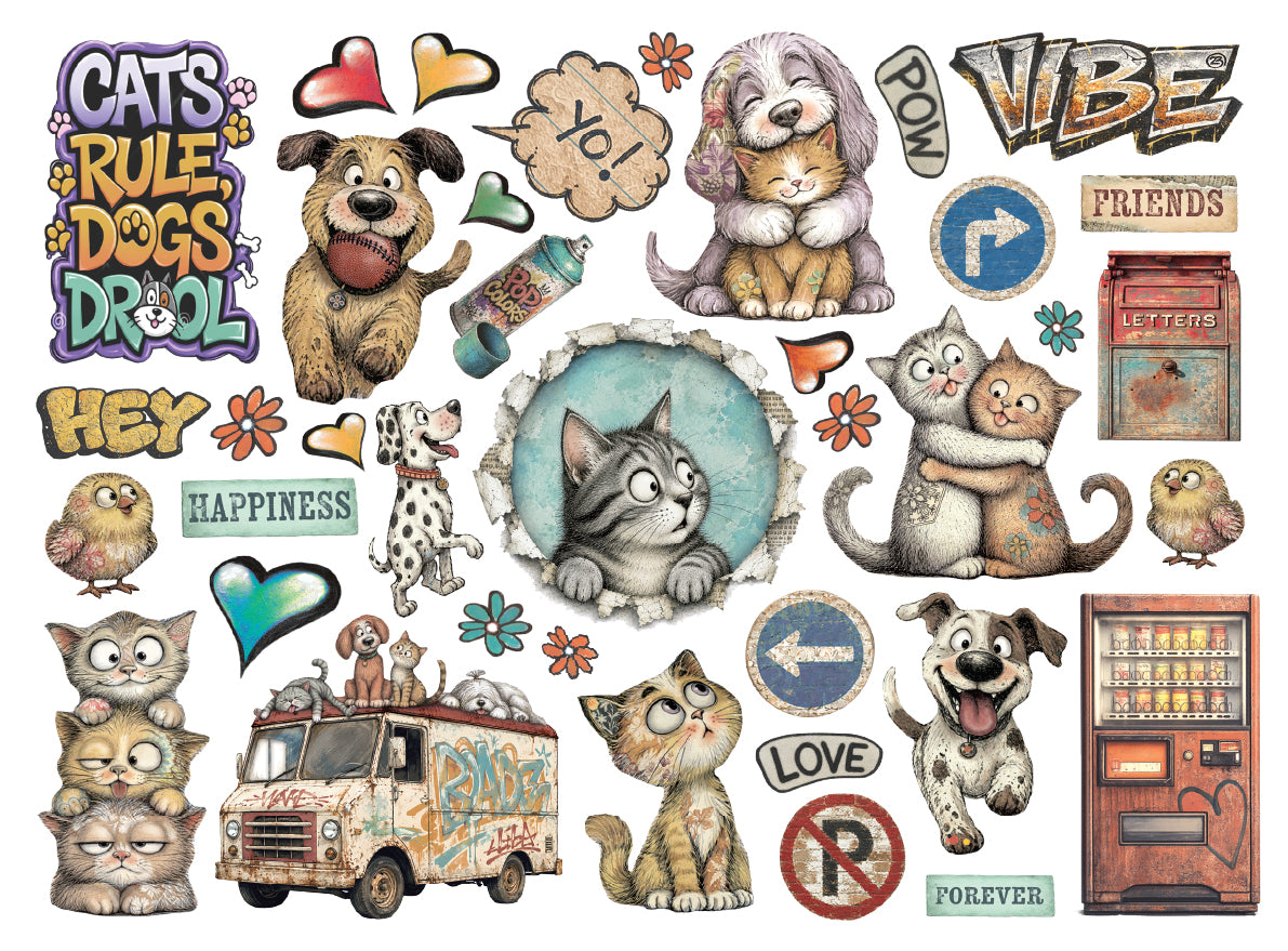 Stamperia Furry Friends 2 Die Cuts Assorted by Antonis Tzanidakis - DFLDC146