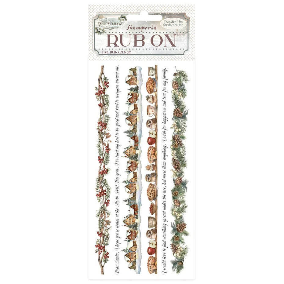 Stamperia The Owl's House Rub-On 4x8.5 Inch Stripes (DFLRB181)