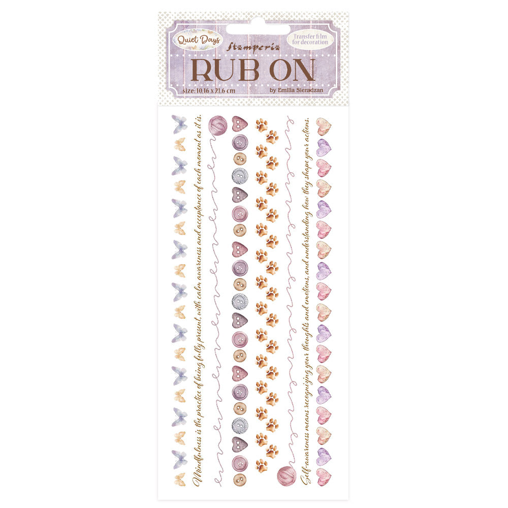 Stamperia Quiet Days Rub-On Cozy Borders (DFLRB207)