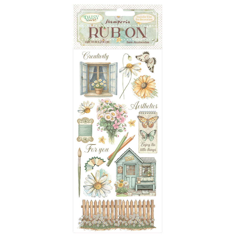 Stamperia Daisy Art Rub-On 10,16x21,6cm Cottage (DFLRB222)