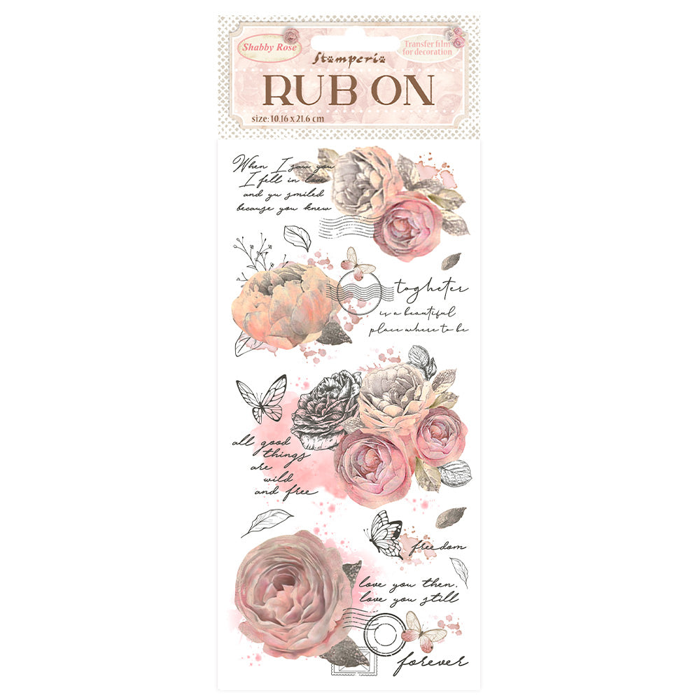 Stamperia Rub-on cm 10,16x21,6 - Shabby Rose DFLRB93
