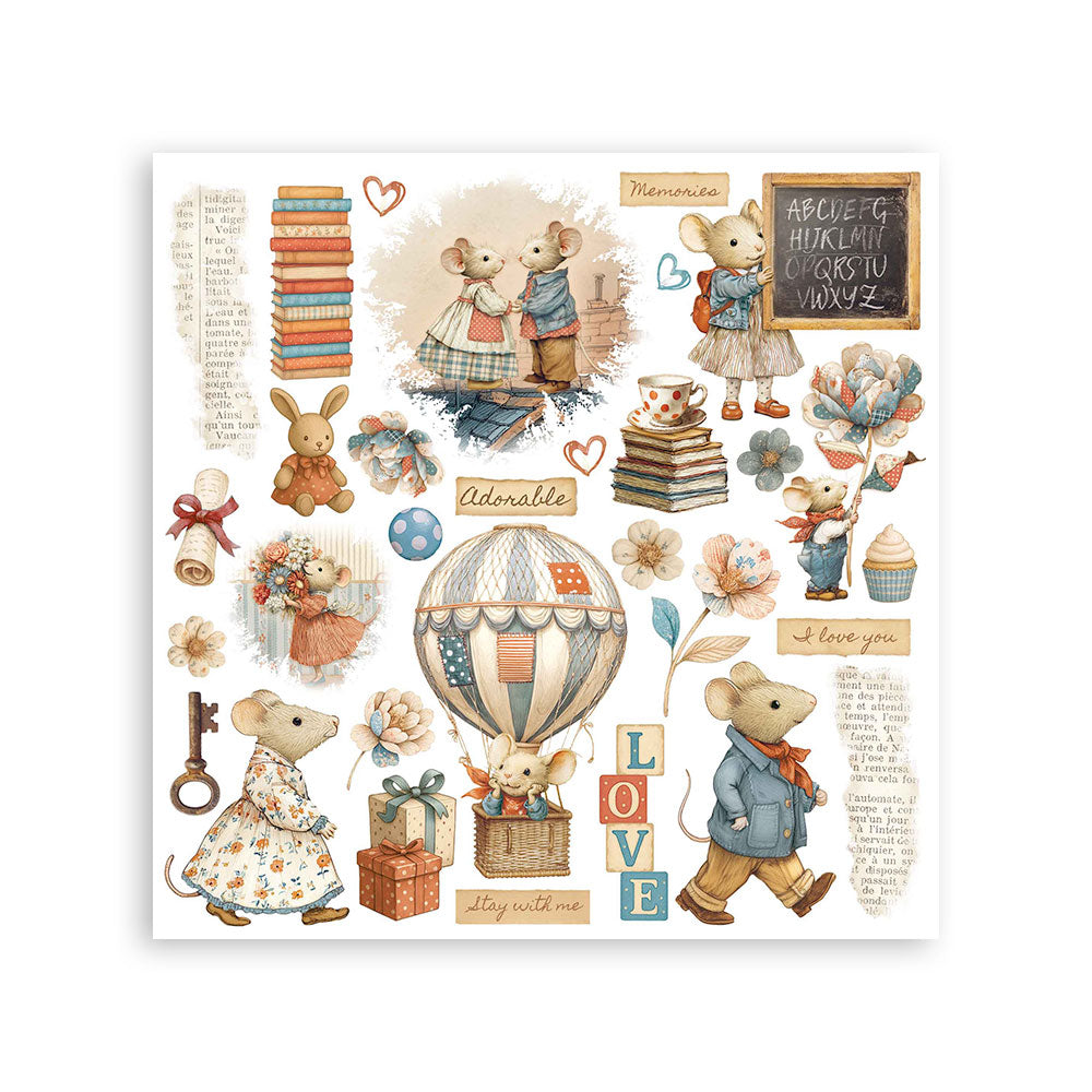 Stamperia Family Rub-On 6.1×6.1 Inch Assortment (DFLRBX04)