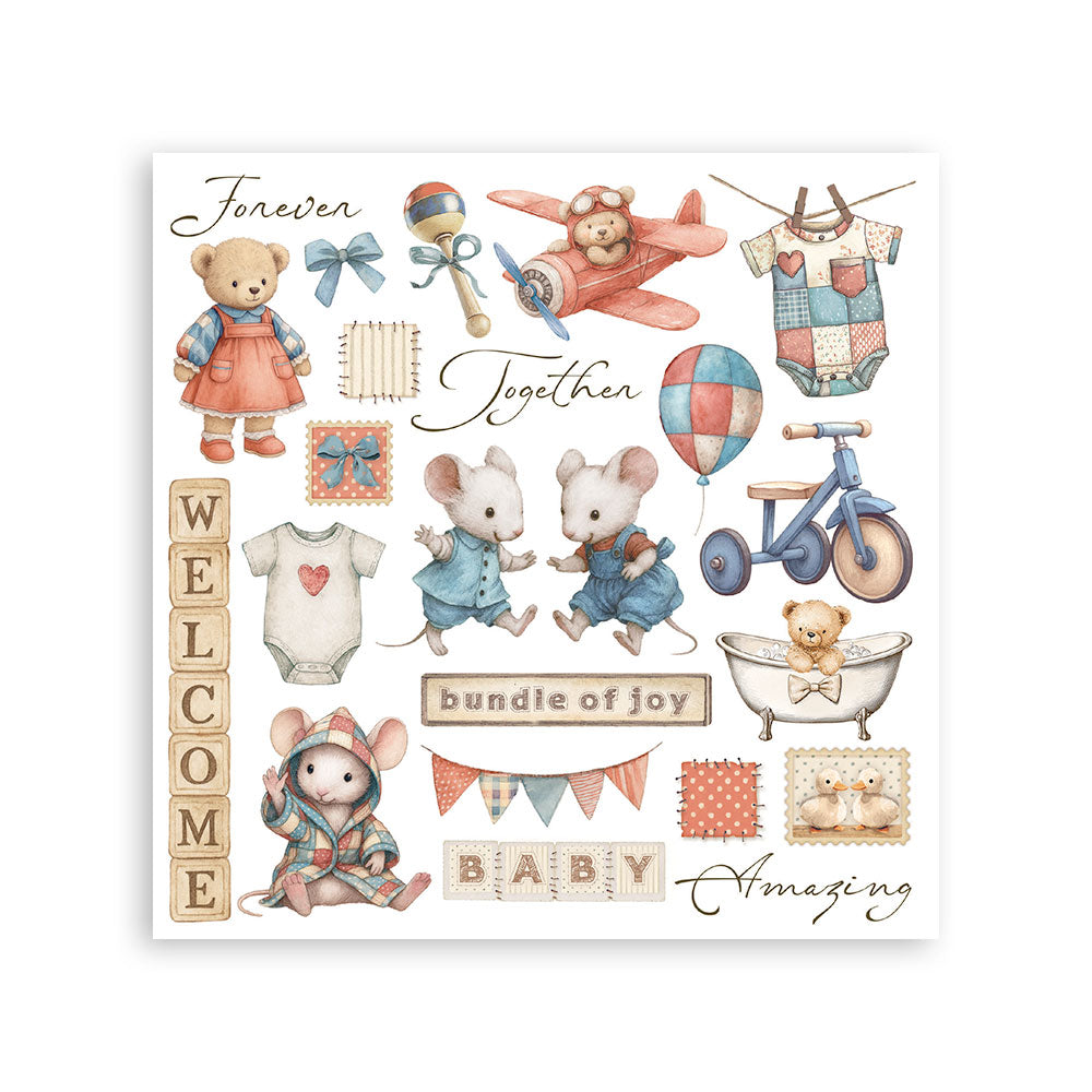 Stamperia Baby Rub-On 6.1×6.1 Inch Assortment (DFLRBX05)