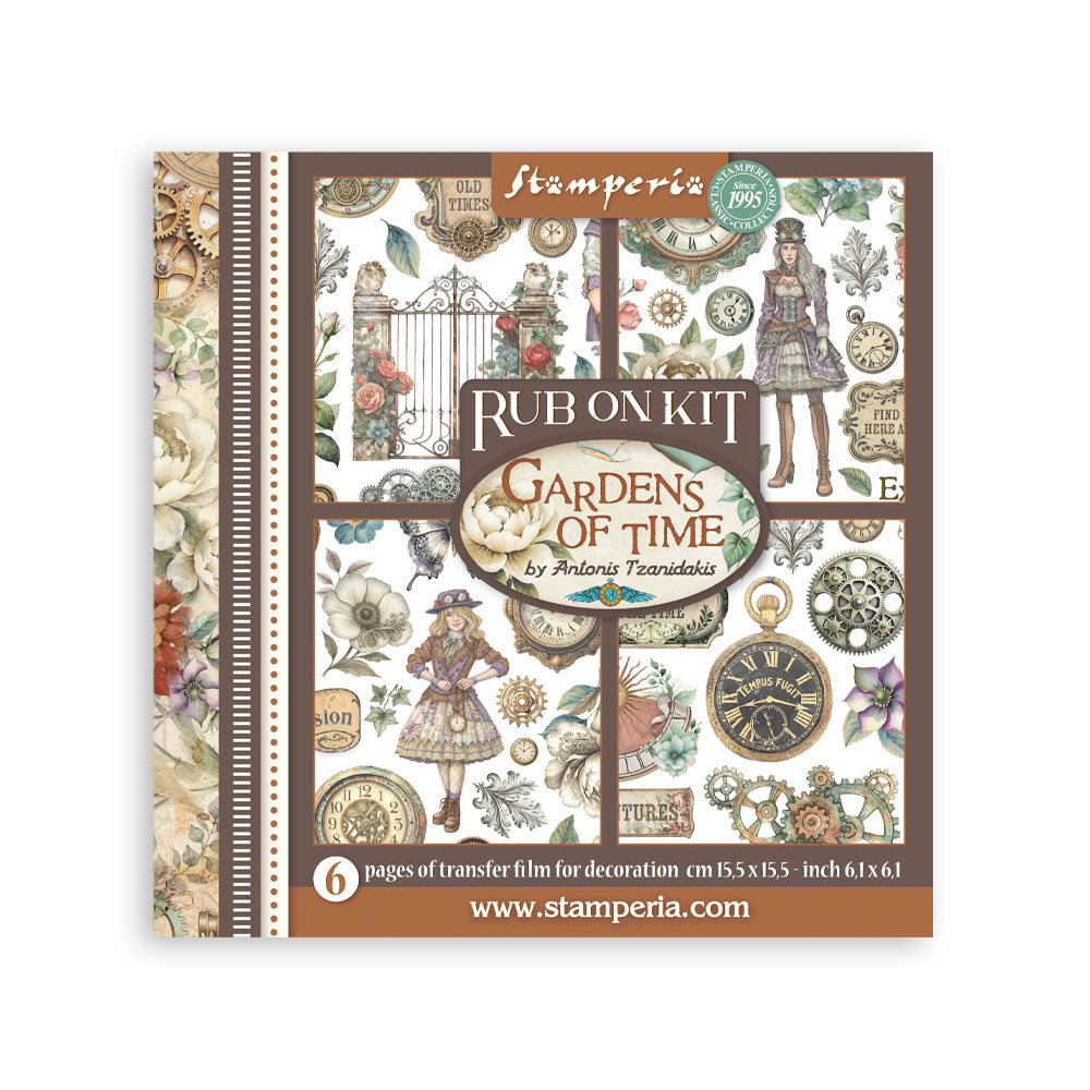 Stamperia Gardens of Time Rub-On 15.5x15.5cm (DFLRBX11)
