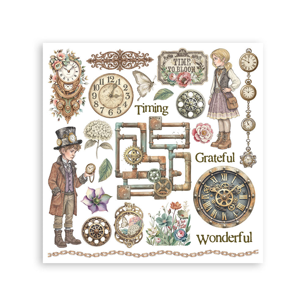 Stamperia Gardens of Time Rub-On 15.5x15.5cm (DFLRBX11)