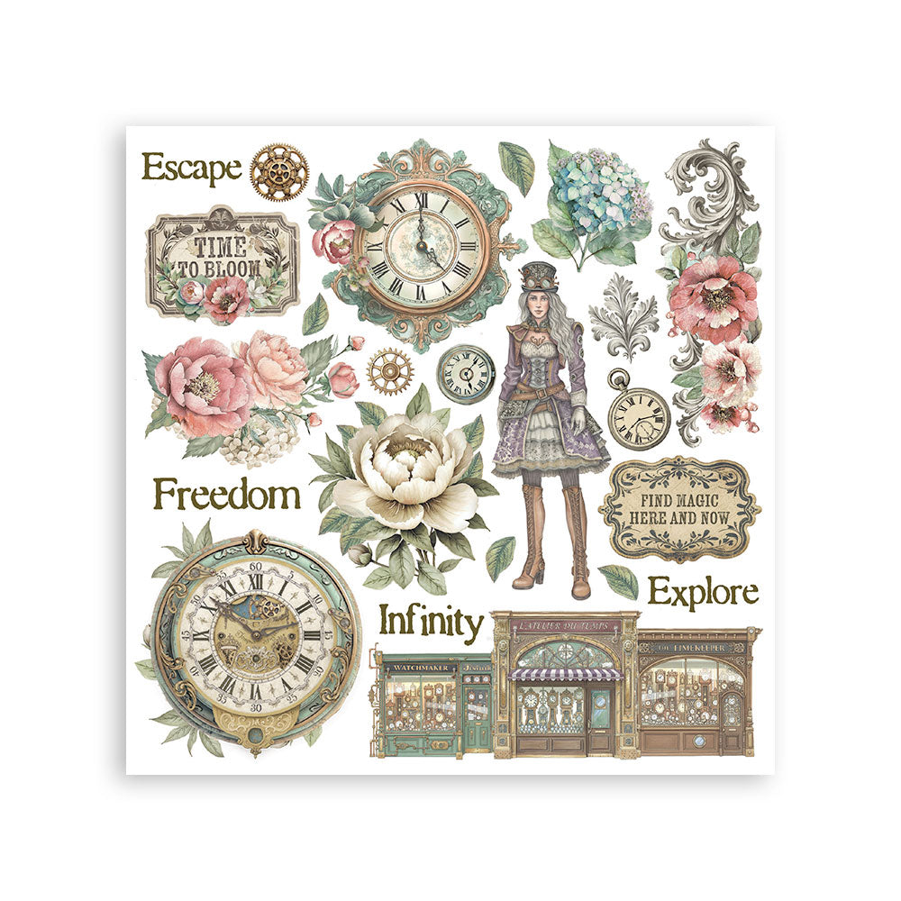 Stamperia Gardens of Time Rub-On 15.5x15.5cm (DFLRBX11)
