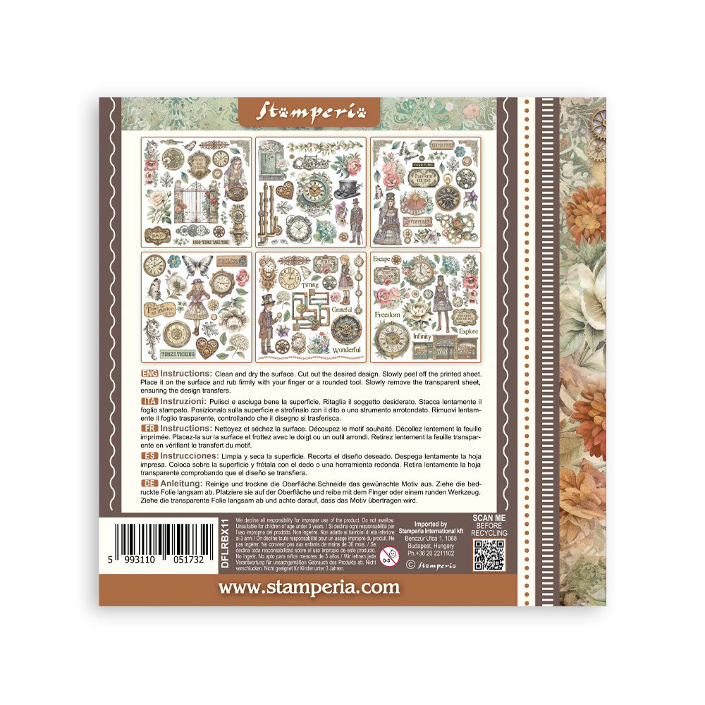 Stamperia Gardens of Time Rub-On 15.5x15.5cm (DFLRBX11)