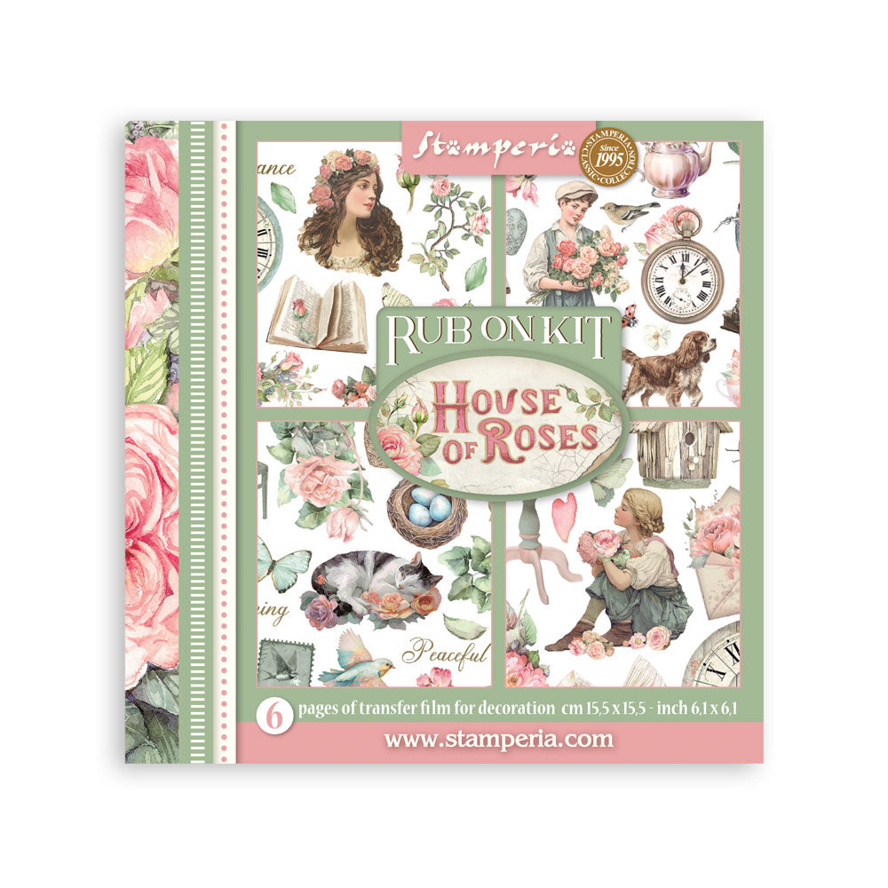 Stamperia House of Roses Rub-On 15.5x15.5cm (DFLRBX13)