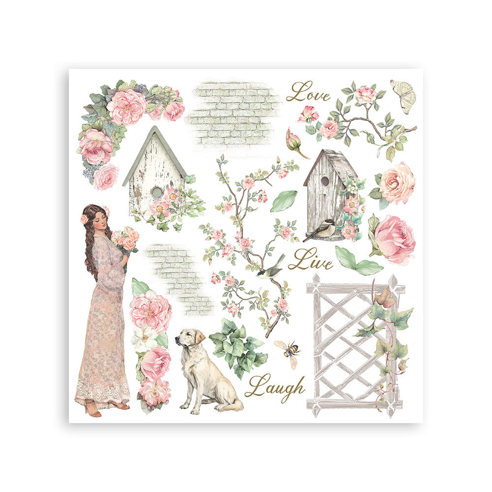 Stamperia House of Roses Rub-On 15.5x15.5cm (DFLRBX13)