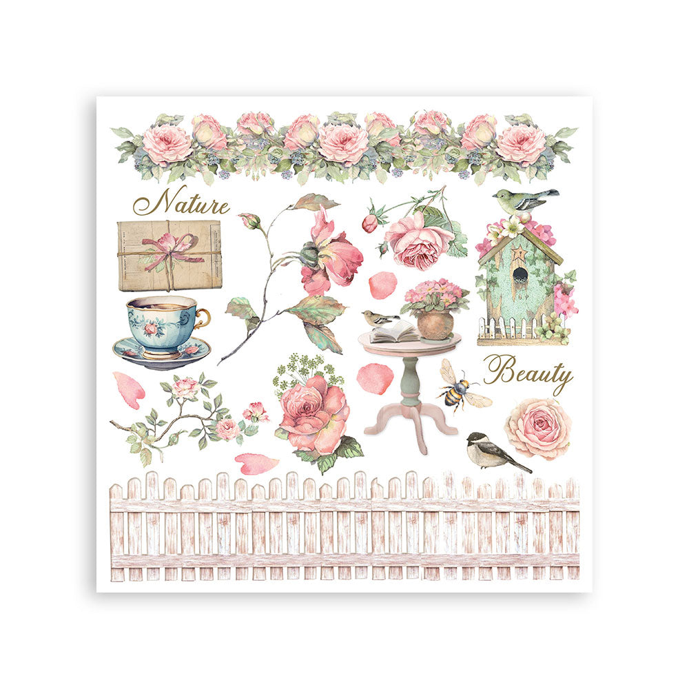 Stamperia House of Roses Rub-On 15.5x15.5cm (DFLRBX13)