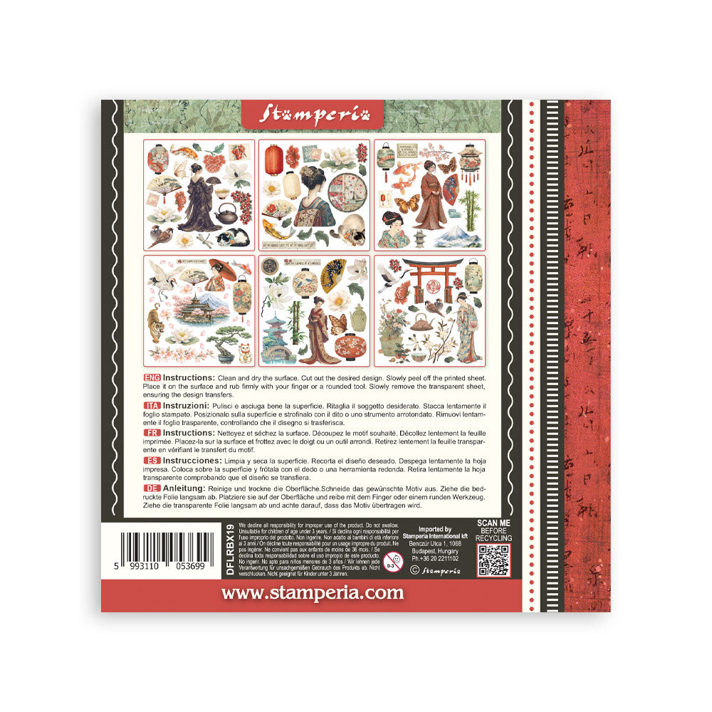 Stamperia Oriental Garden Rub-On 15.5x15.5cm Assortment (6pcs) (DFLRBX19)