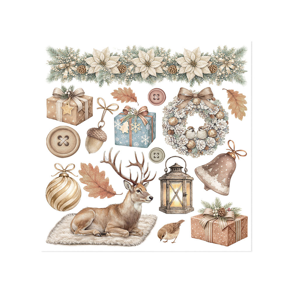 Stamperia White Christmas Rub-On 15.5 x 15.5cm Assortment, 6 Pieces by Cristina Radovan - DFLRBX21