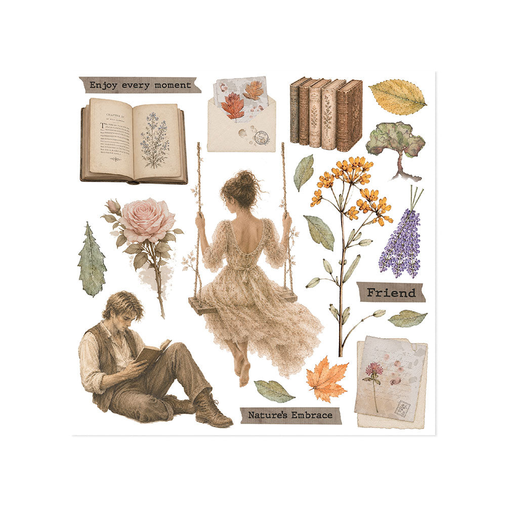 Stamperia Flowers and Poems Rub-On 15,5x15x5cm Assortment (6pcs) - DFLRBX24