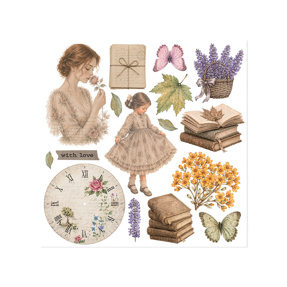 Stamperia Flowers and Poems Rub-On 15,5x15x5cm Assortment (6pcs) - DFLRBX24