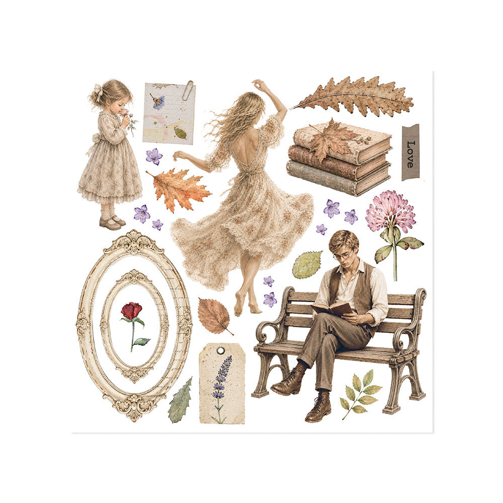 Stamperia Flowers and Poems Rub-On 15,5x15x5cm Assortment (6pcs) - DFLRBX24