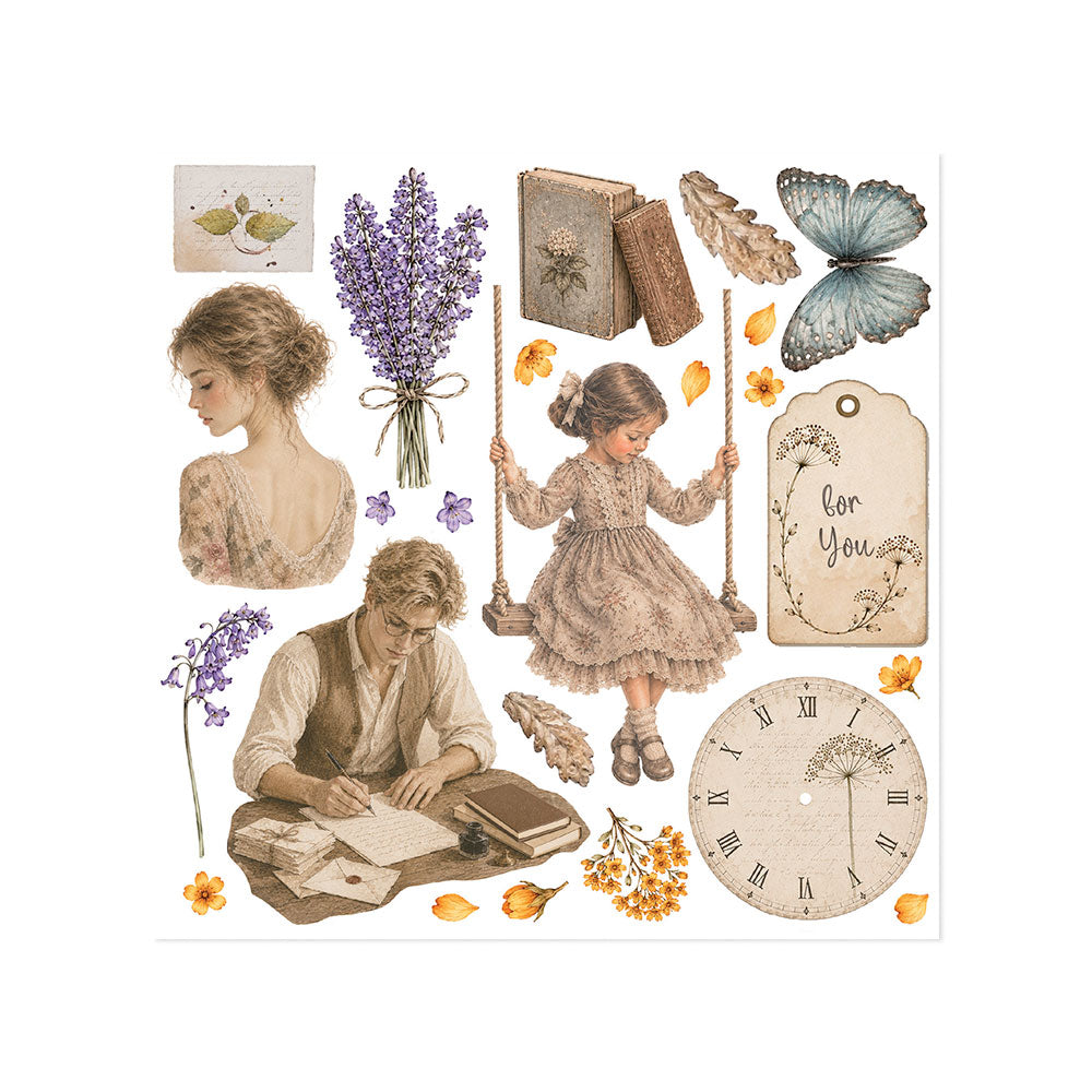 Stamperia Flowers and Poems Rub-On 15,5x15x5cm Assortment (6pcs) - DFLRBX24
