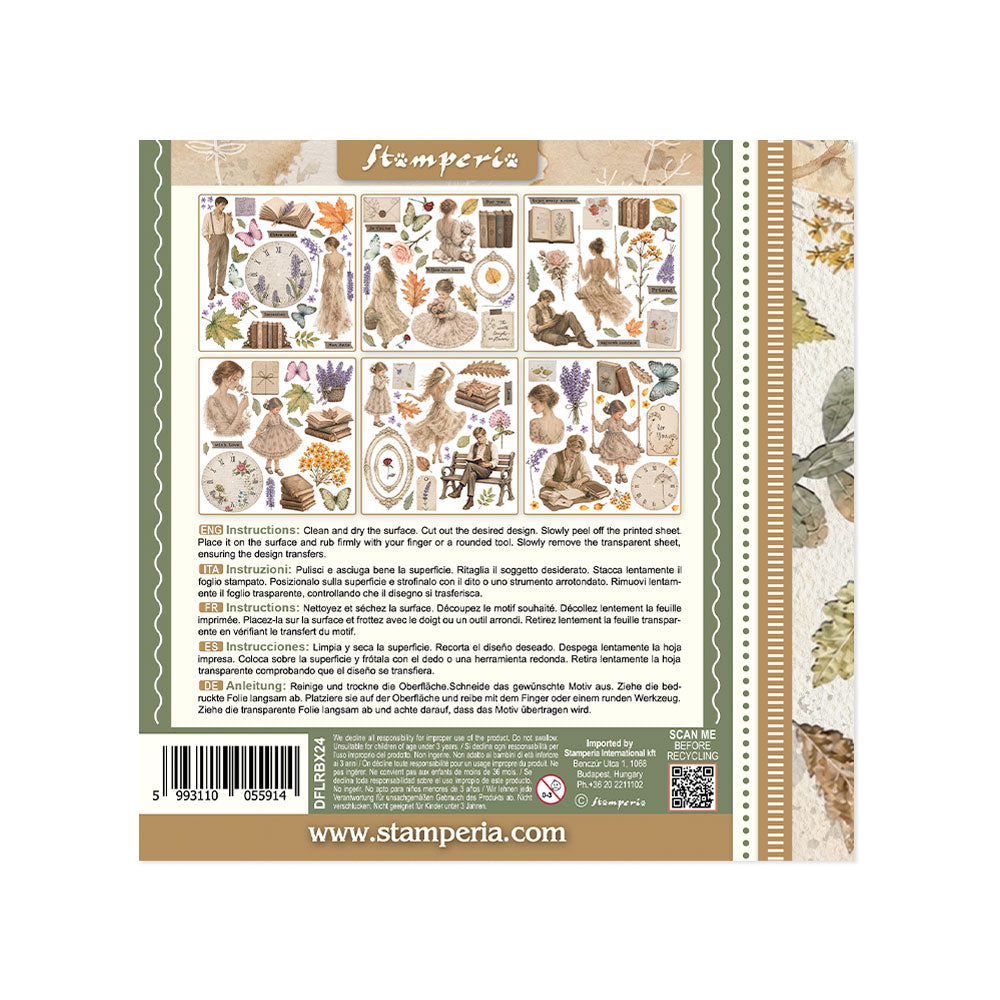 Stamperia Flowers and Poems Rub-On 15,5x15x5cm Assortment (6pcs) - DFLRBX24
