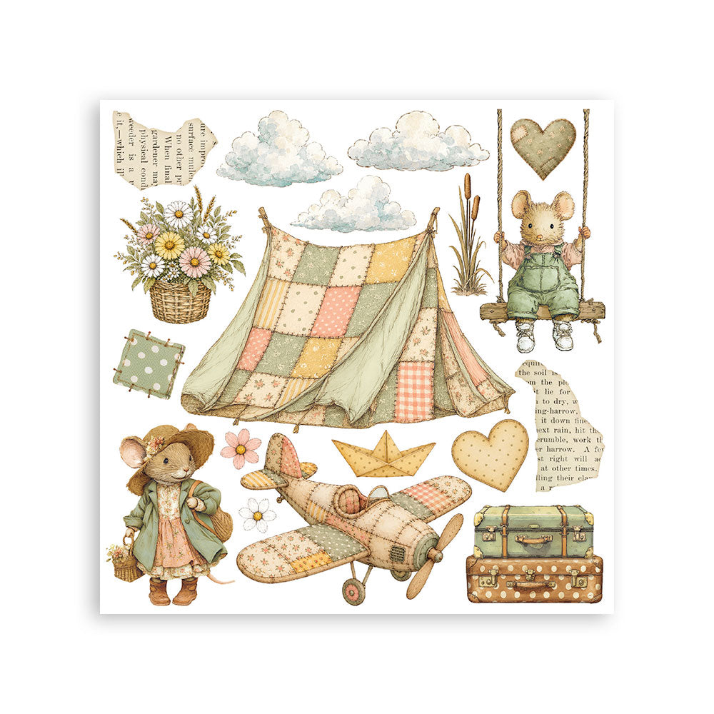Stamperia Cozy Family Rub-On 15,5x15x5cm Assortment (6pcs) - DFLRBX25