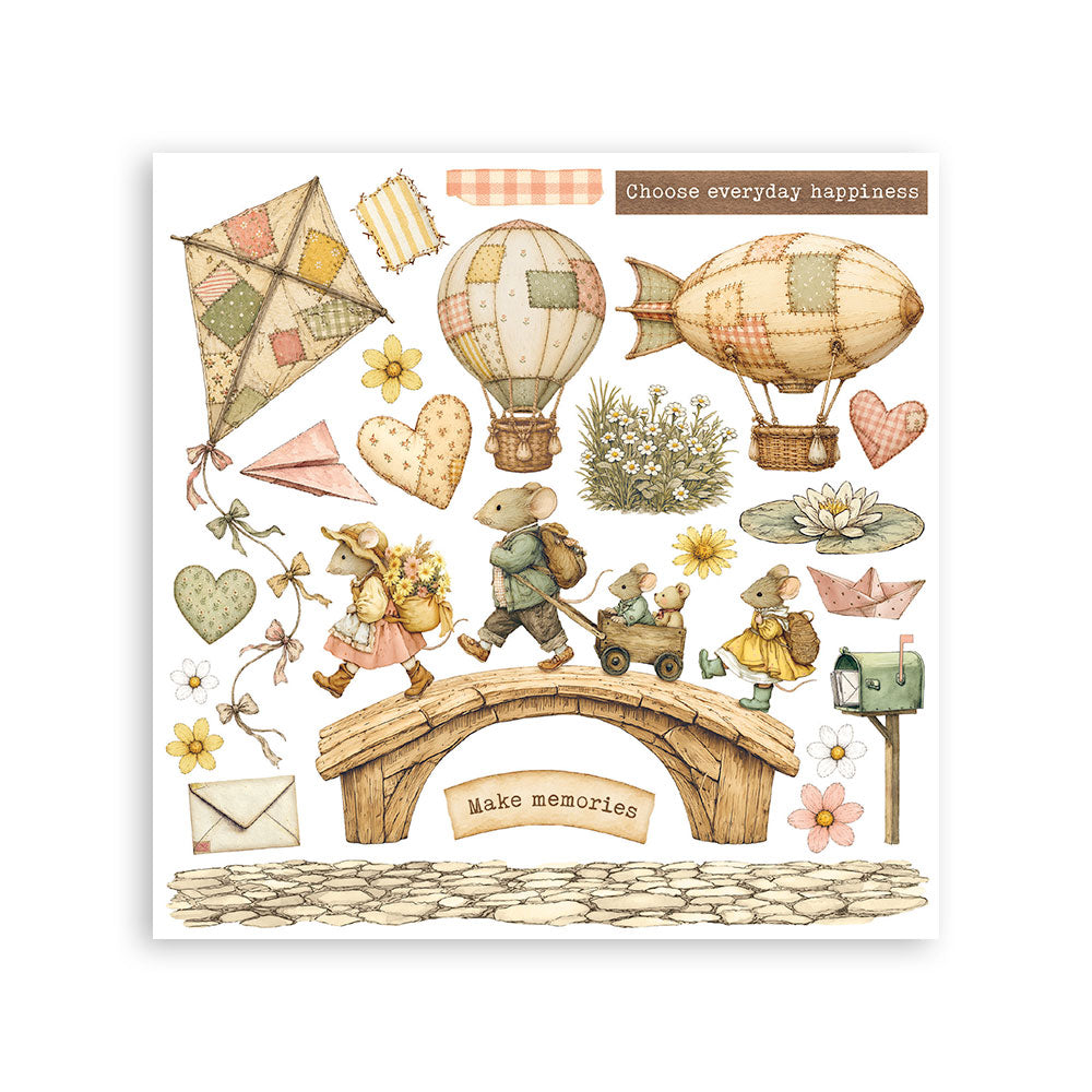 Stamperia Cozy Family Rub-On 15,5x15x5cm Assortment (6pcs) - DFLRBX25