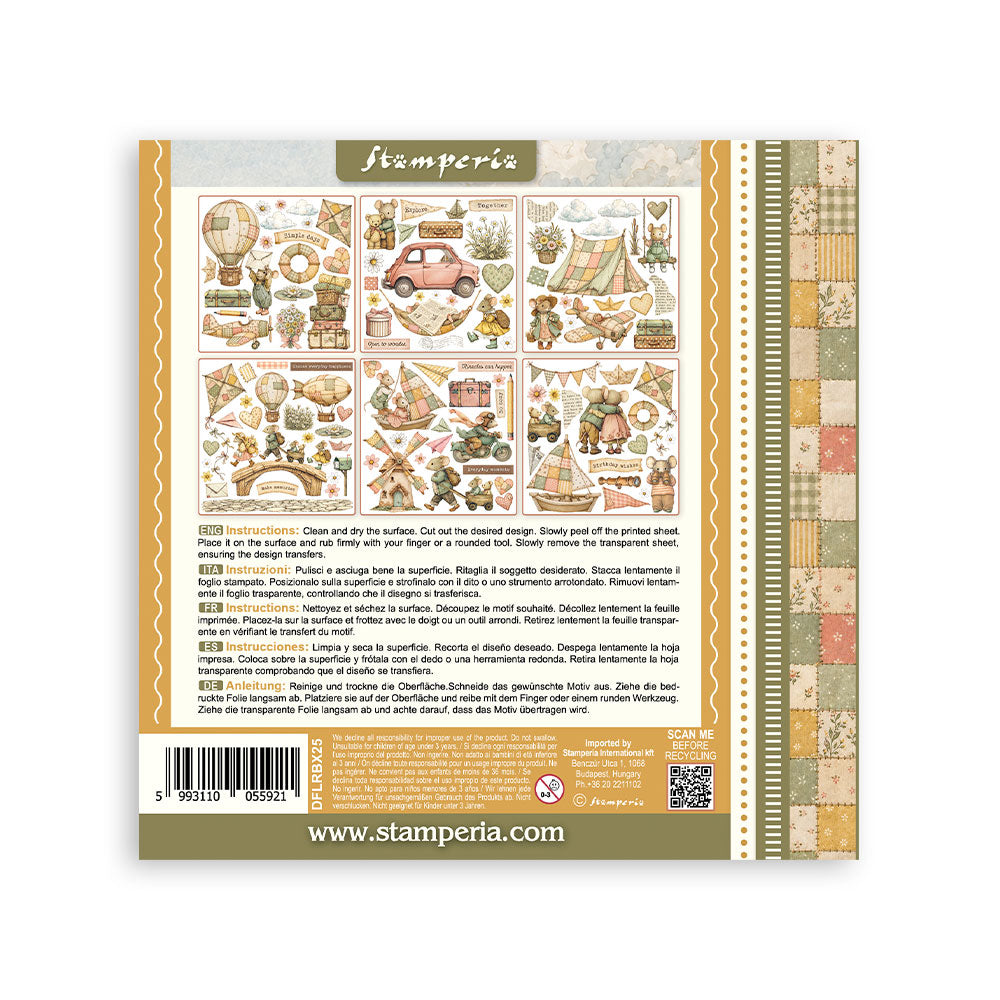 Stamperia Cozy Family Rub-On 15,5x15x5cm Assortment (6pcs) - DFLRBX25