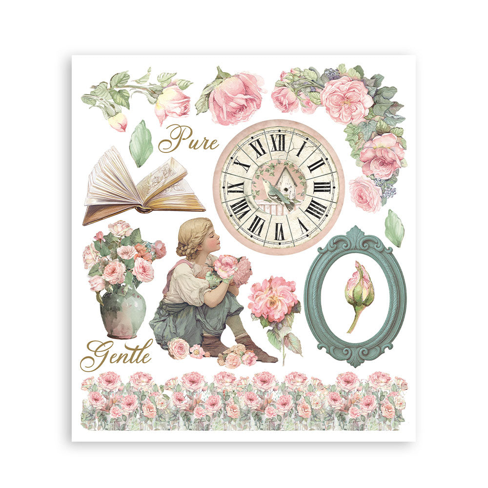 Stamperia House of Roses Rub-On 20.5x23cm (DFLRBXG06)