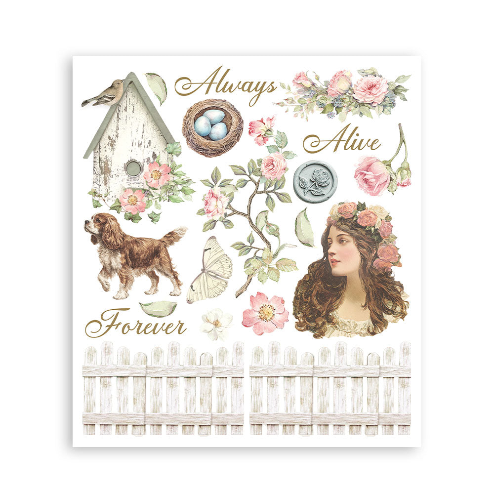 Stamperia House of Roses Rub-On 20.5x23cm (DFLRBXG06)