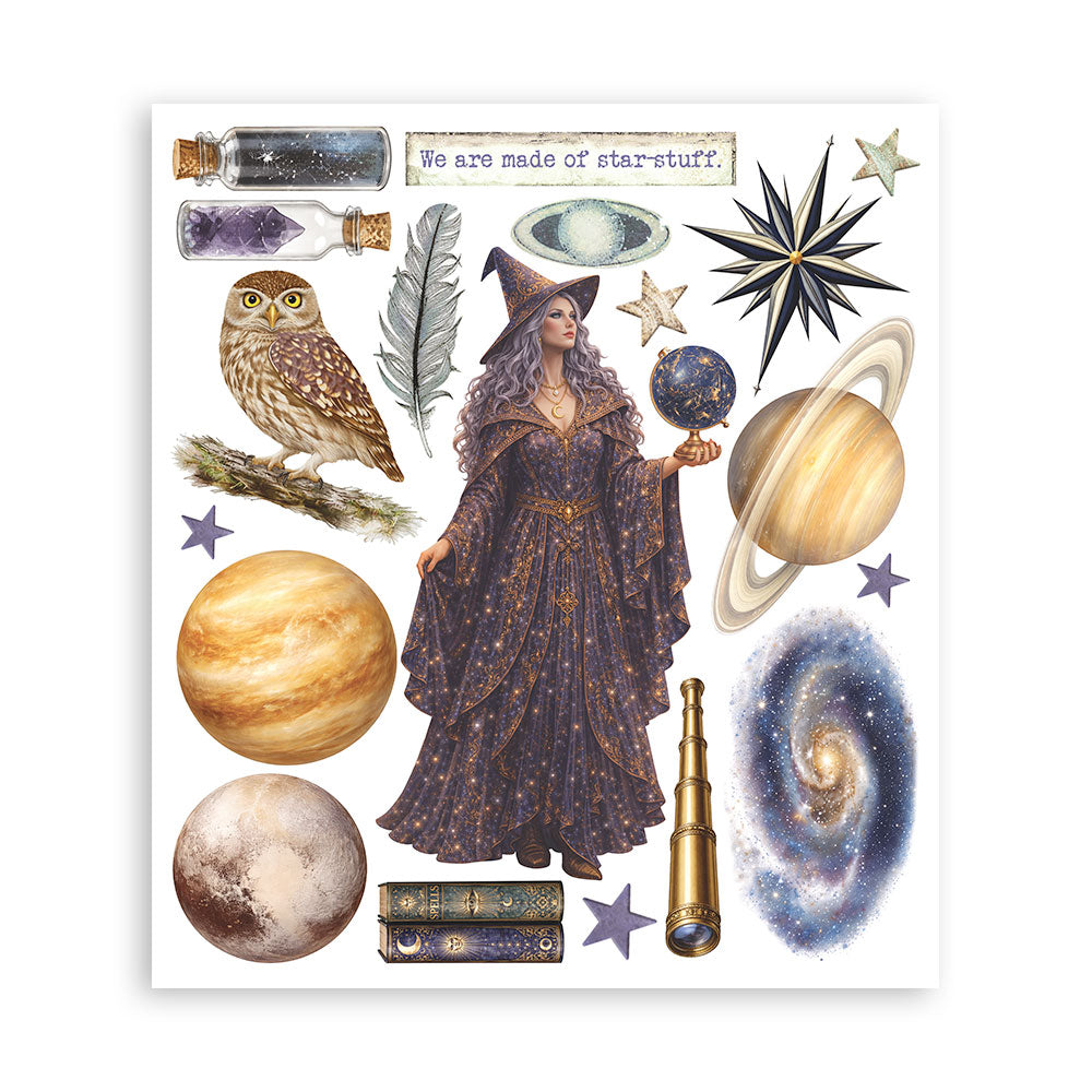 Stamperia Cosmos Rub-On 20.5x23cm Assortment (6pcs) by Cristina Radovan - DFLRBXG14
