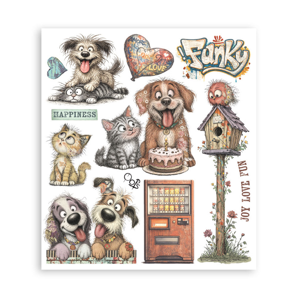 Stamperia Furry Friends 2 Decorative Rub-On Selection 20.5x23cm - DFLRBXG18