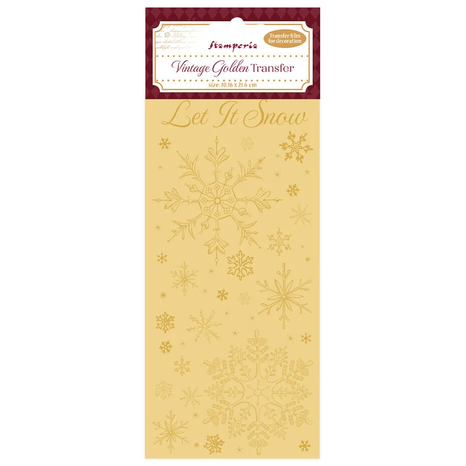 Stamperia Vintage Golden Transfer Let it Snow (DFLRGT05)